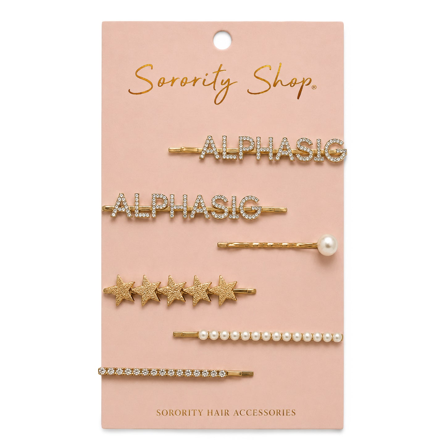 Alpha Sigma Alpha Sorority Hair Clips