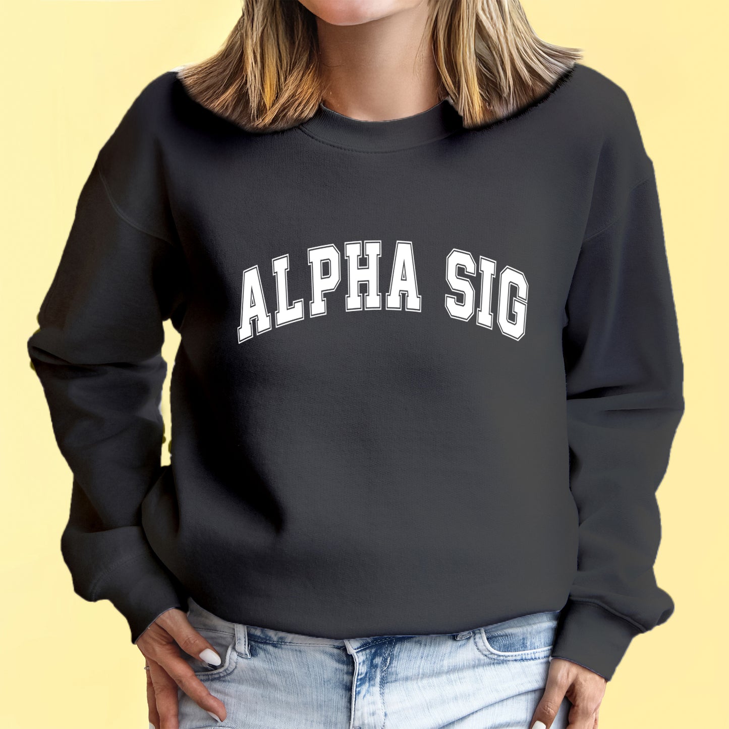 Pi Beta Phi Sweatshirt- Crewneck Varsity Letters Design