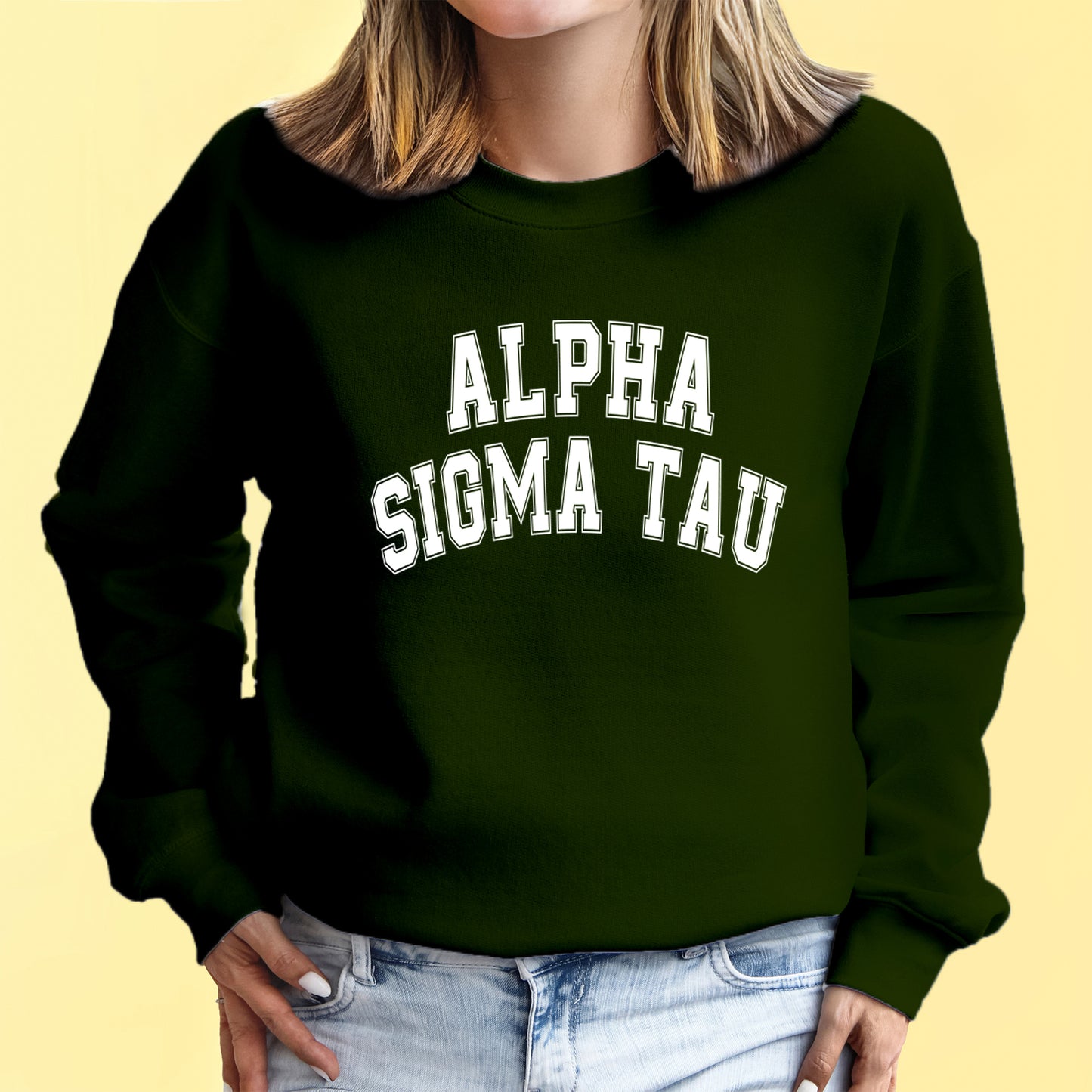 Alpha Epsilon Phi Sweatshirt- Crewneck Varsity Letters Design