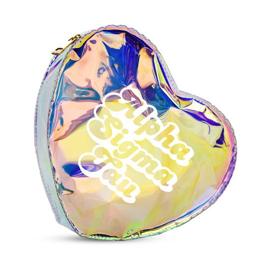 Alpha Sigma Tau Heart Shaped Makeup Bag