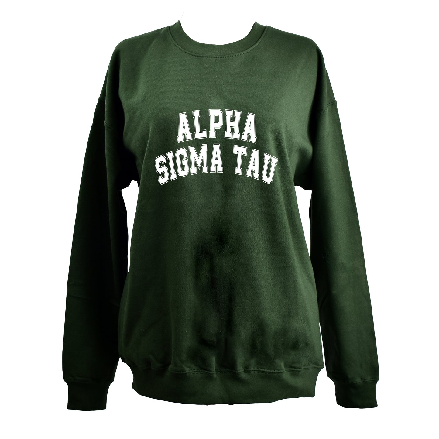 Alpha Sigma Tau Sweatshirt- Crewneck Varsity Letters Design