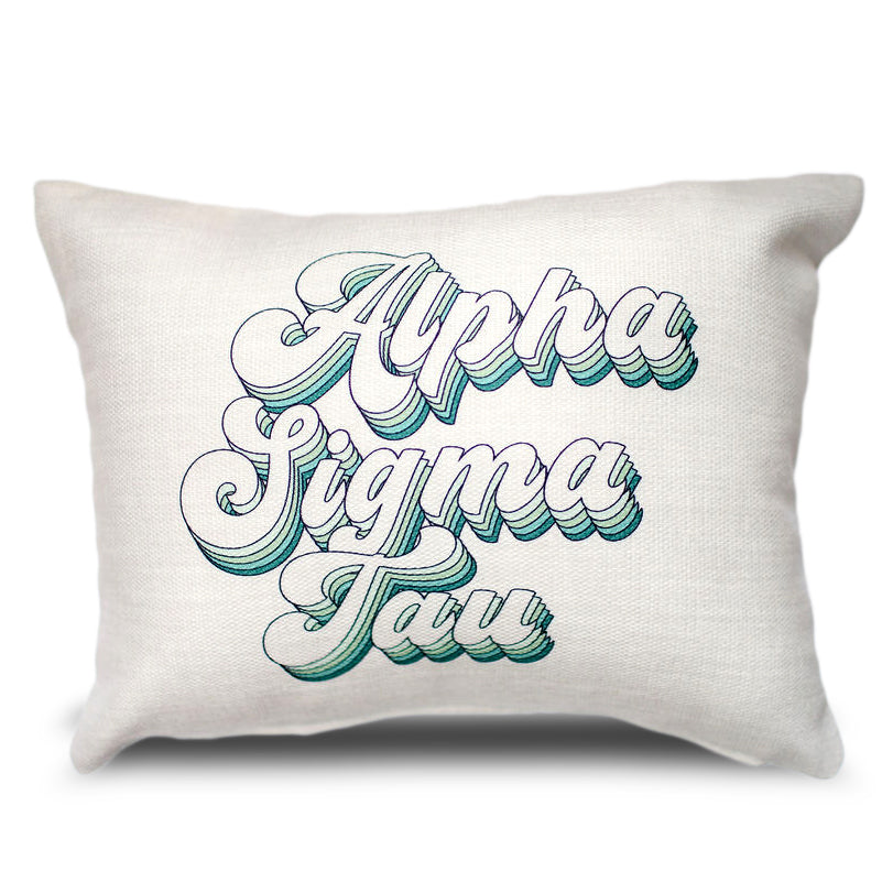 Alpha Sigma Tau Retro Throw Pillow