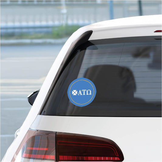 Alpha Tau Omega Fraternity Car Decal Sticker- Full Color Circle Logo