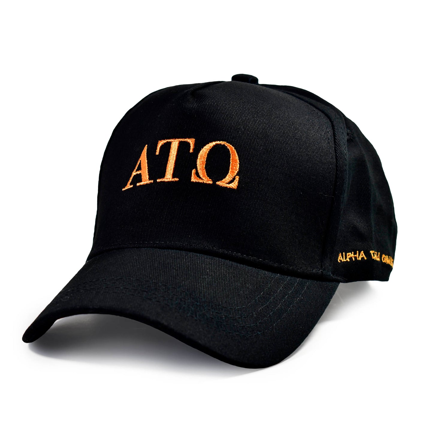 Alpha Tau Omega Fraternity Baseball Cap- Brushed Cotton 5-Panel Black Hat