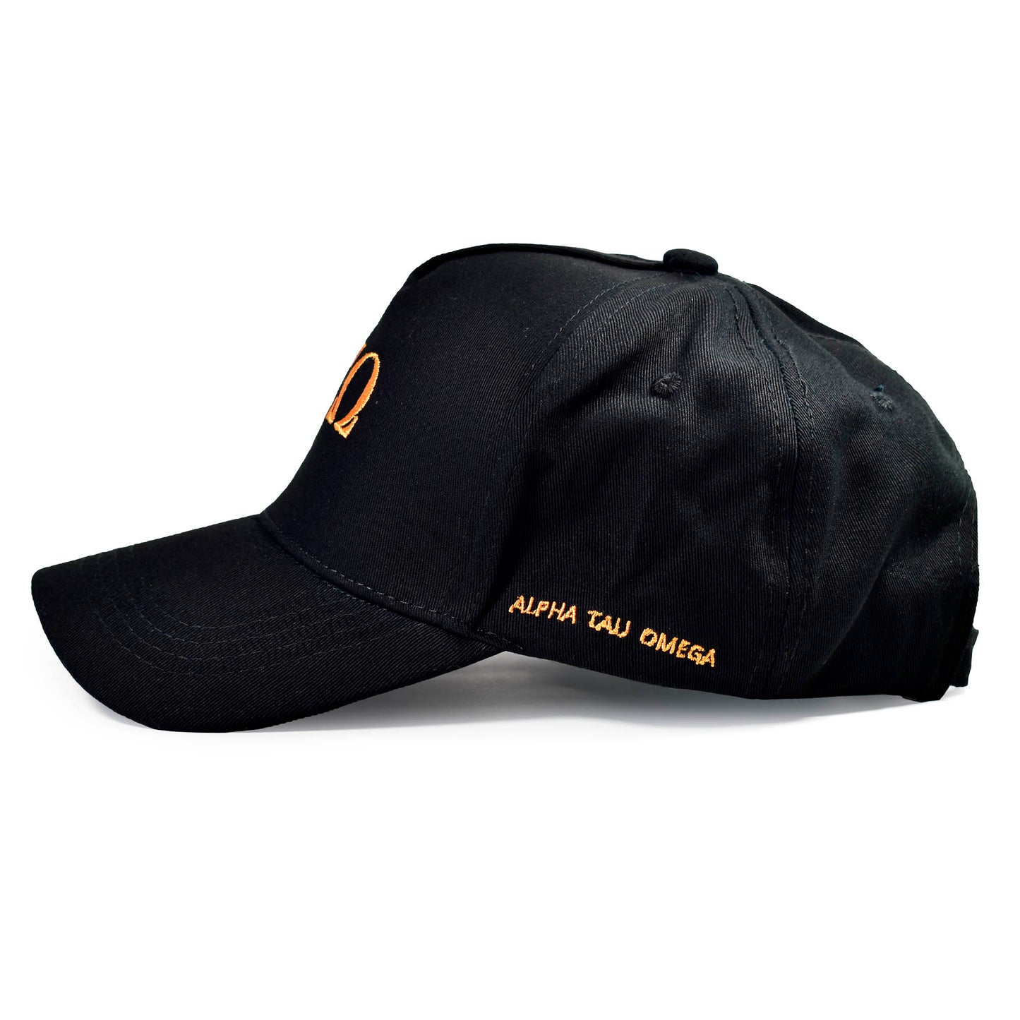 Alpha Tau Omega Fraternity Baseball Cap- Brushed Cotton 5-Panel Black Hat