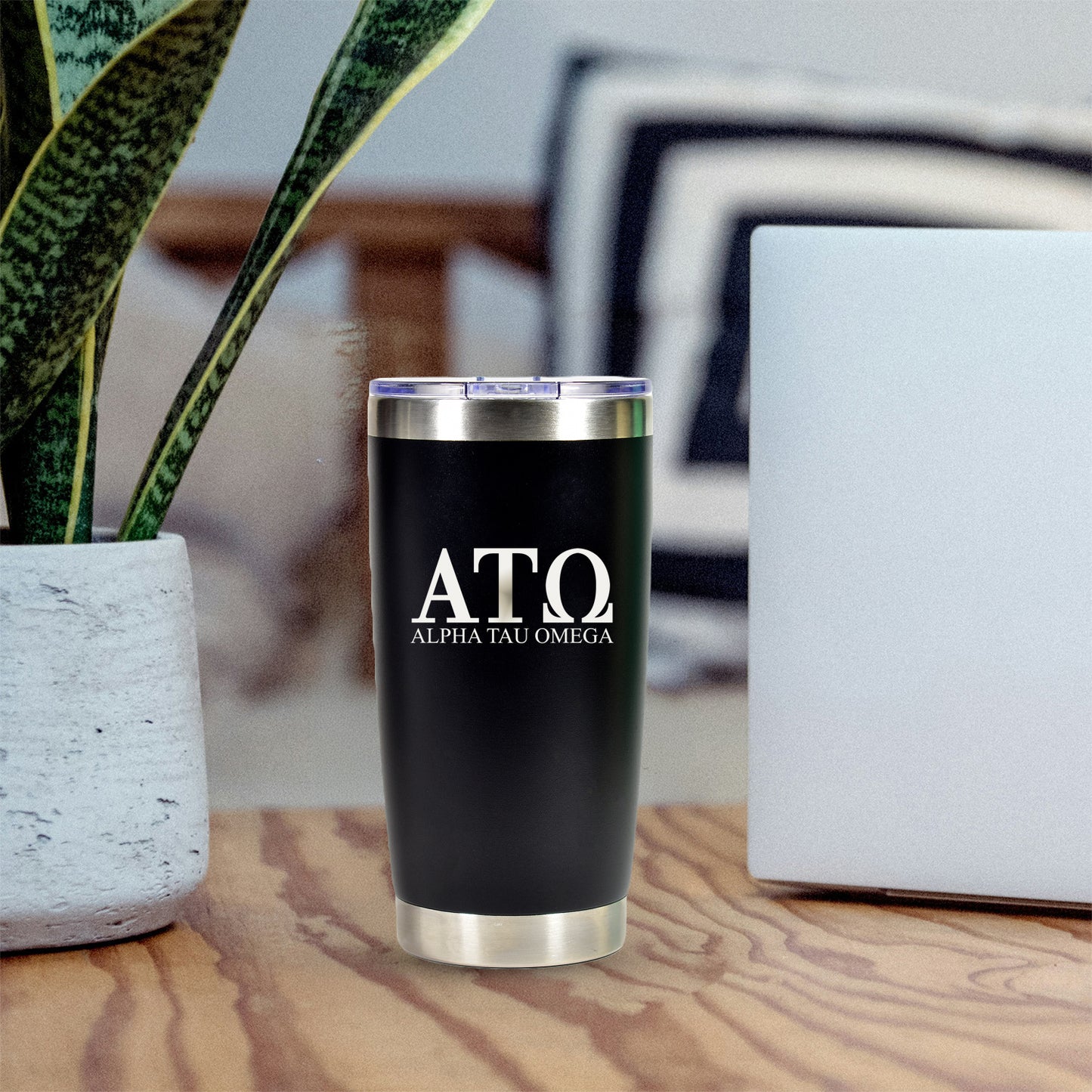 Alpha Tau Omega 20 oz. Insulated Tumbler with Greek Letters