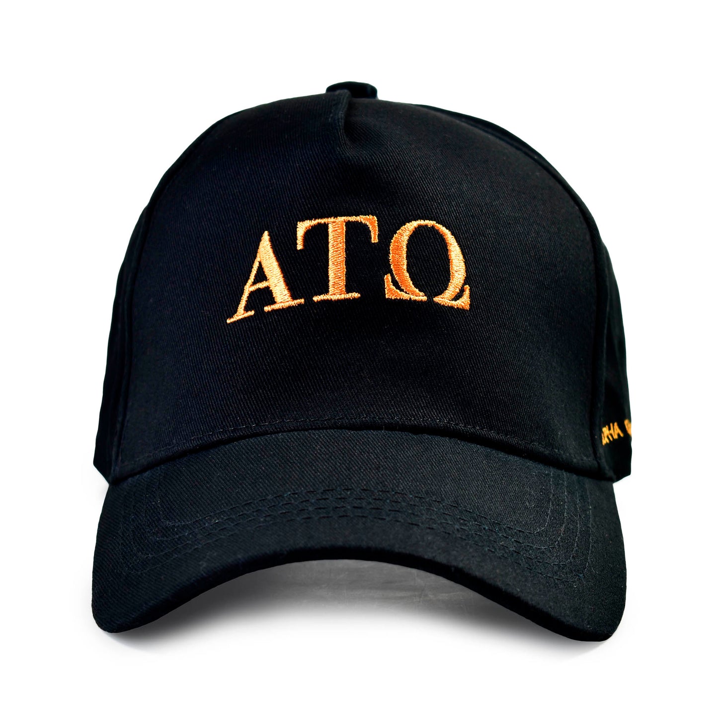 Alpha Tau Omega Fraternity Baseball Cap- Brushed Cotton 5-Panel Black Hat
