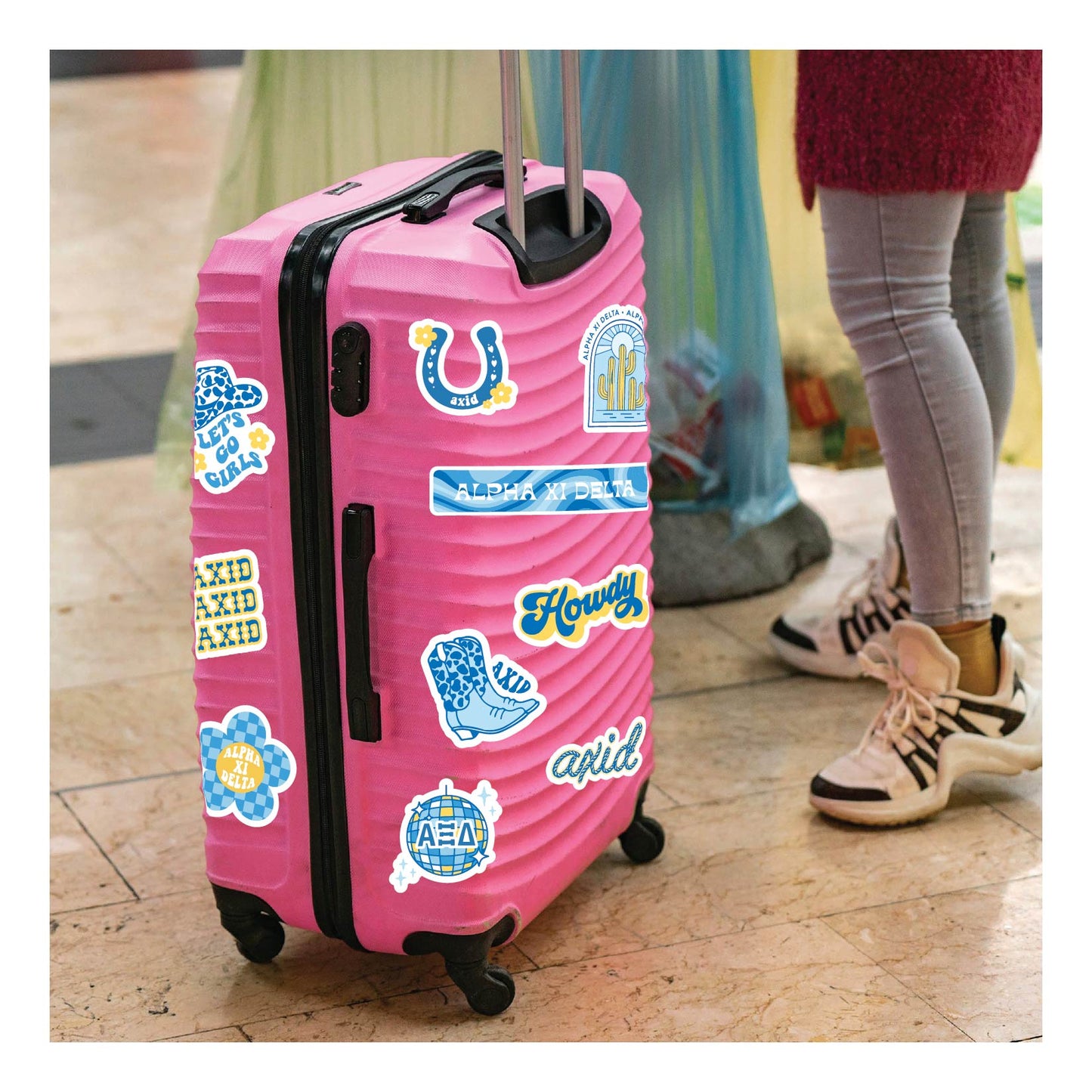 Alpha Xi Delta Sticker Sheet - Western Disco Design