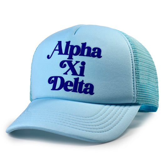 Alpha Xi Delta Baseball Cap, Mesh Trucker-Style Hat