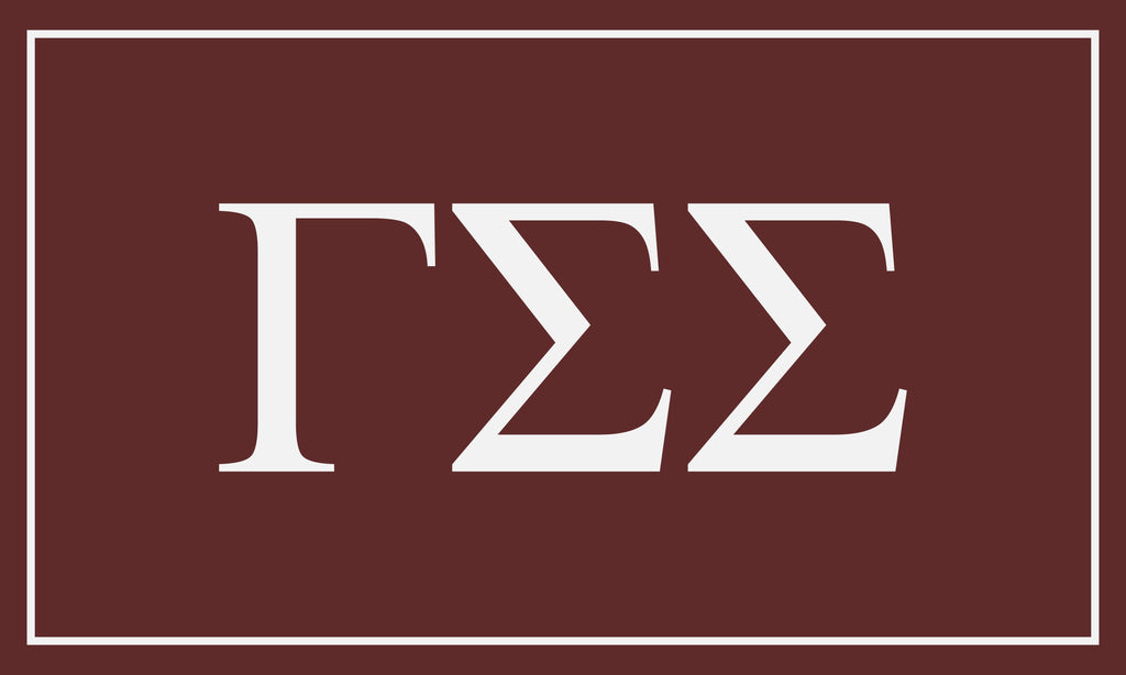 Gamma Sigma Sigma Sorority Greek Letters Flag, Two-Color Design