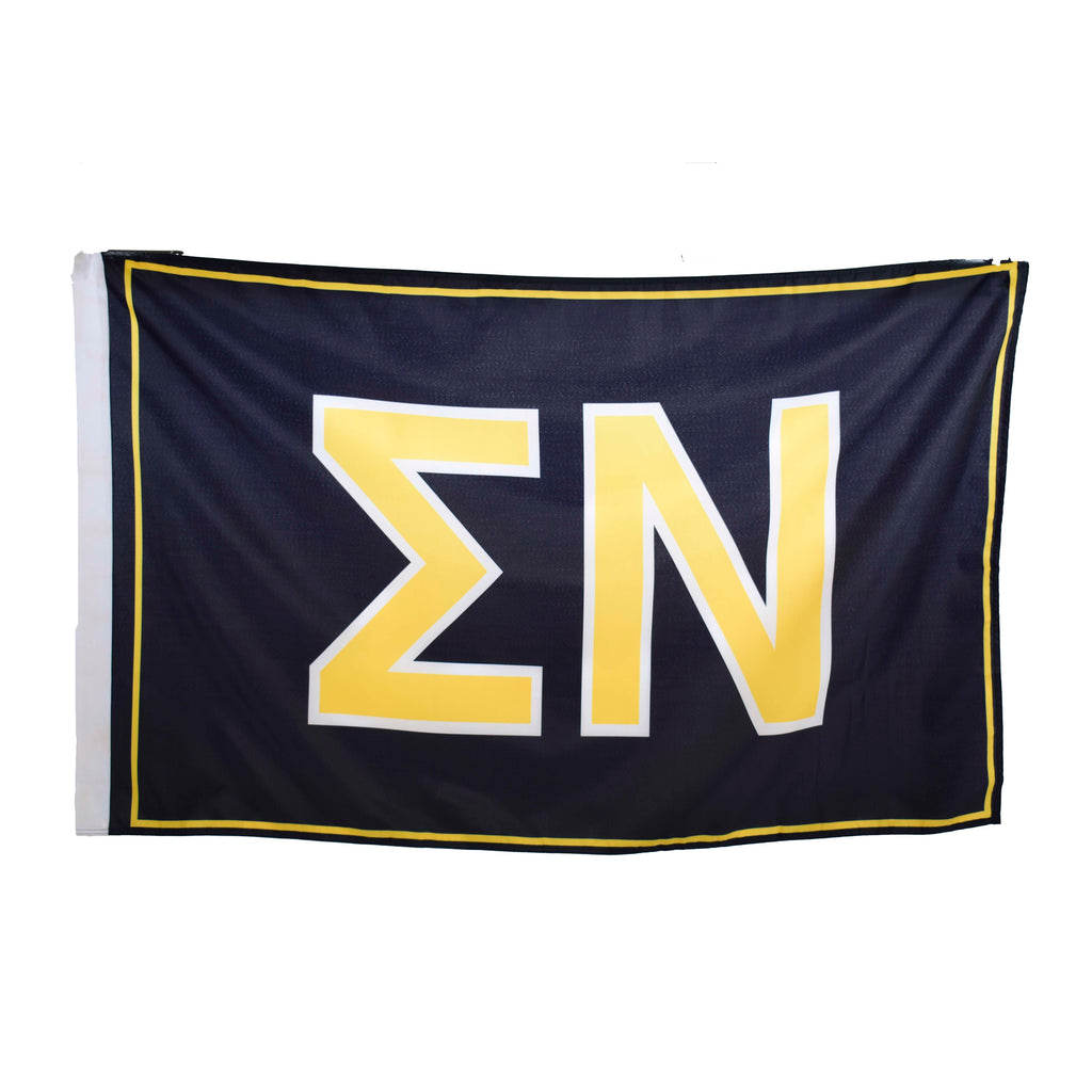 Sigma Nu Fraternity Greek Letters Flag, Two-Color Design