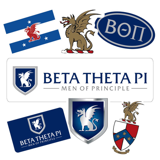 Beta Theta Pi Fraternity Sticker Sheet- Brand Focus