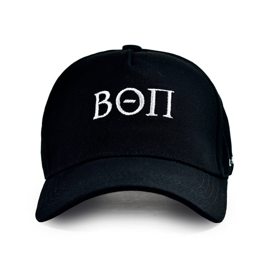Beta Theta Pi Fraternity Baseball Cap- Brushed Cotton 5-Panel Black Hat