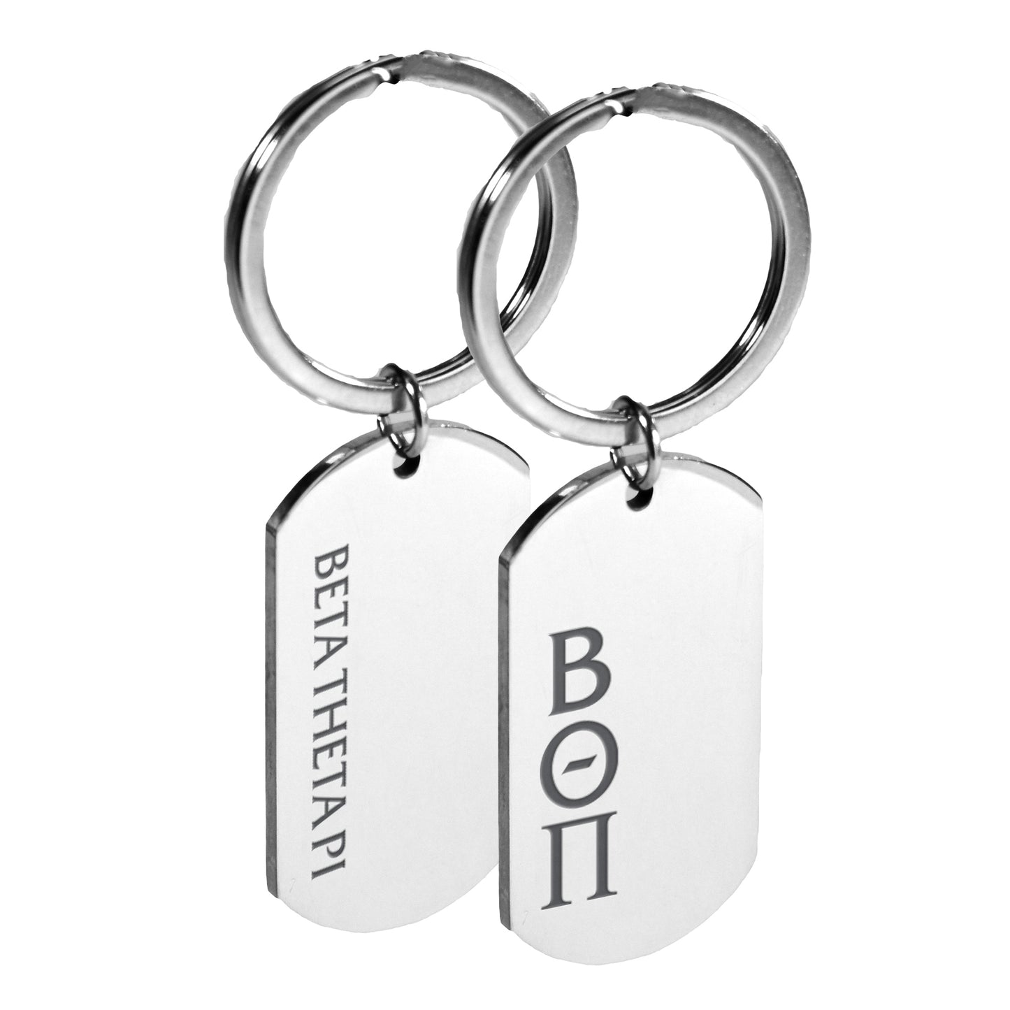 Beta Theta Pi Fraternity Keychain- Stainless Steel Dog Tag Design