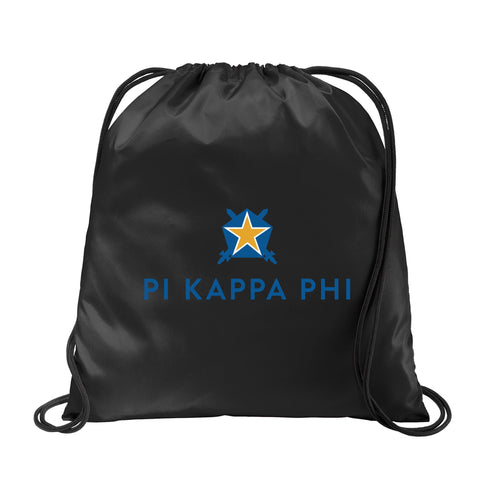 Pi Kappa Phi Fraternity Drawstring Backpack, Black