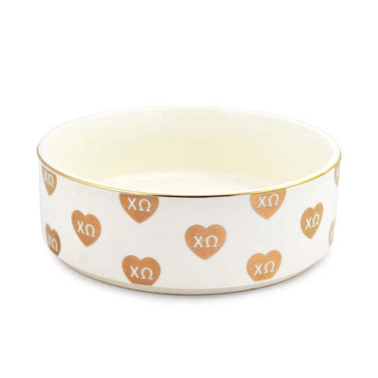 Chi Omega Pet Bowl- 6" Ceramic Bowl For Dogs and Cats