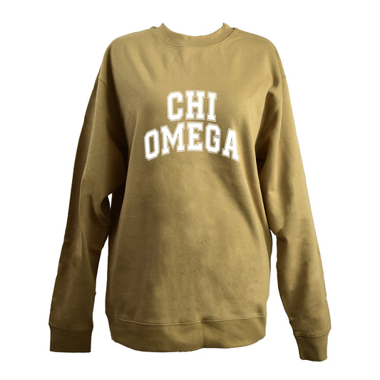 Chi Omega Sweatshirt- Crewneck Varsity Letters Design