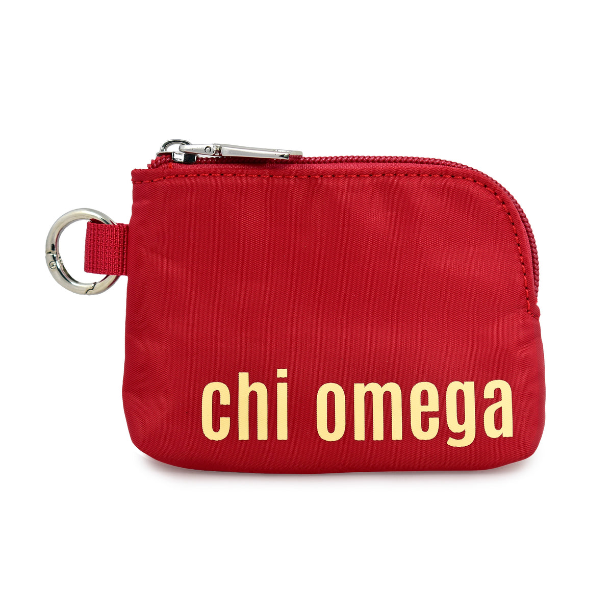 Chi Omega Zipper Wallet Pouch with Keyring