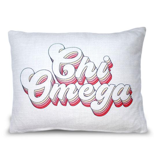 Chi Omega Retro Throw Pillow