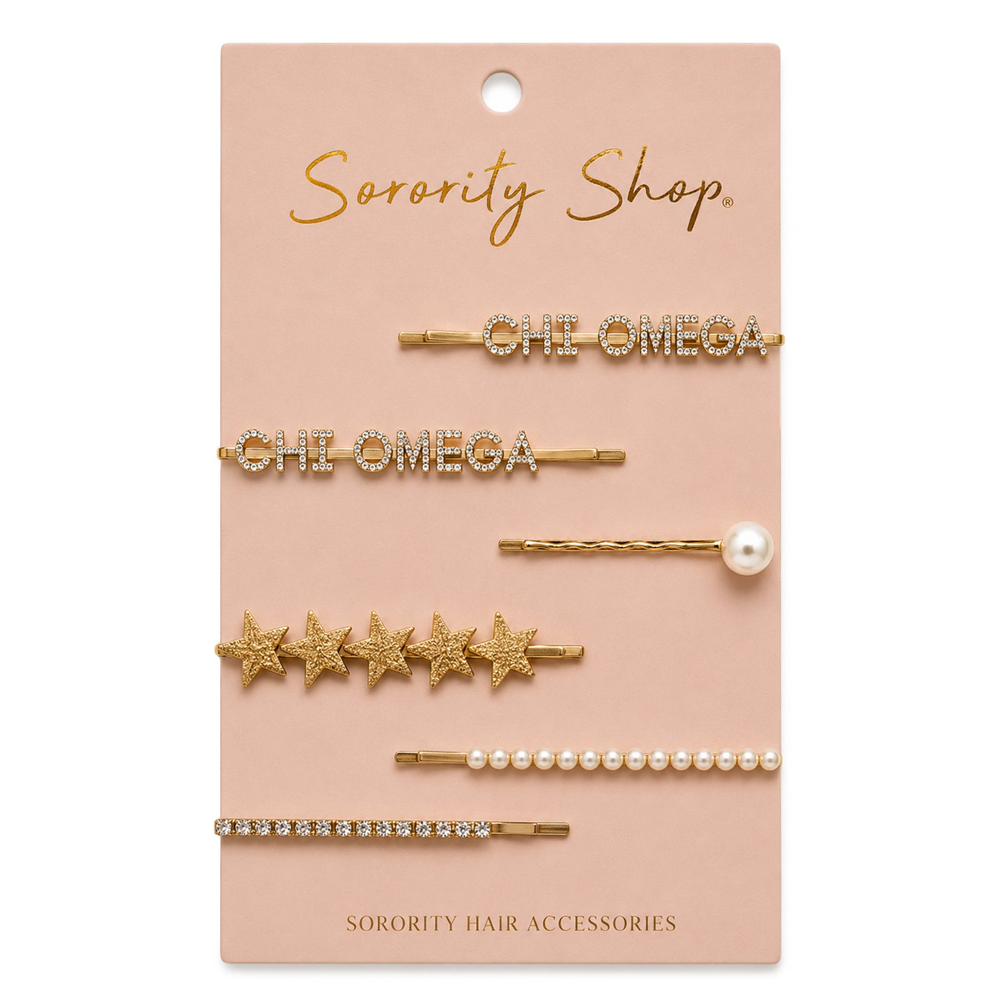 Chi Omega Sorority Hair Clips