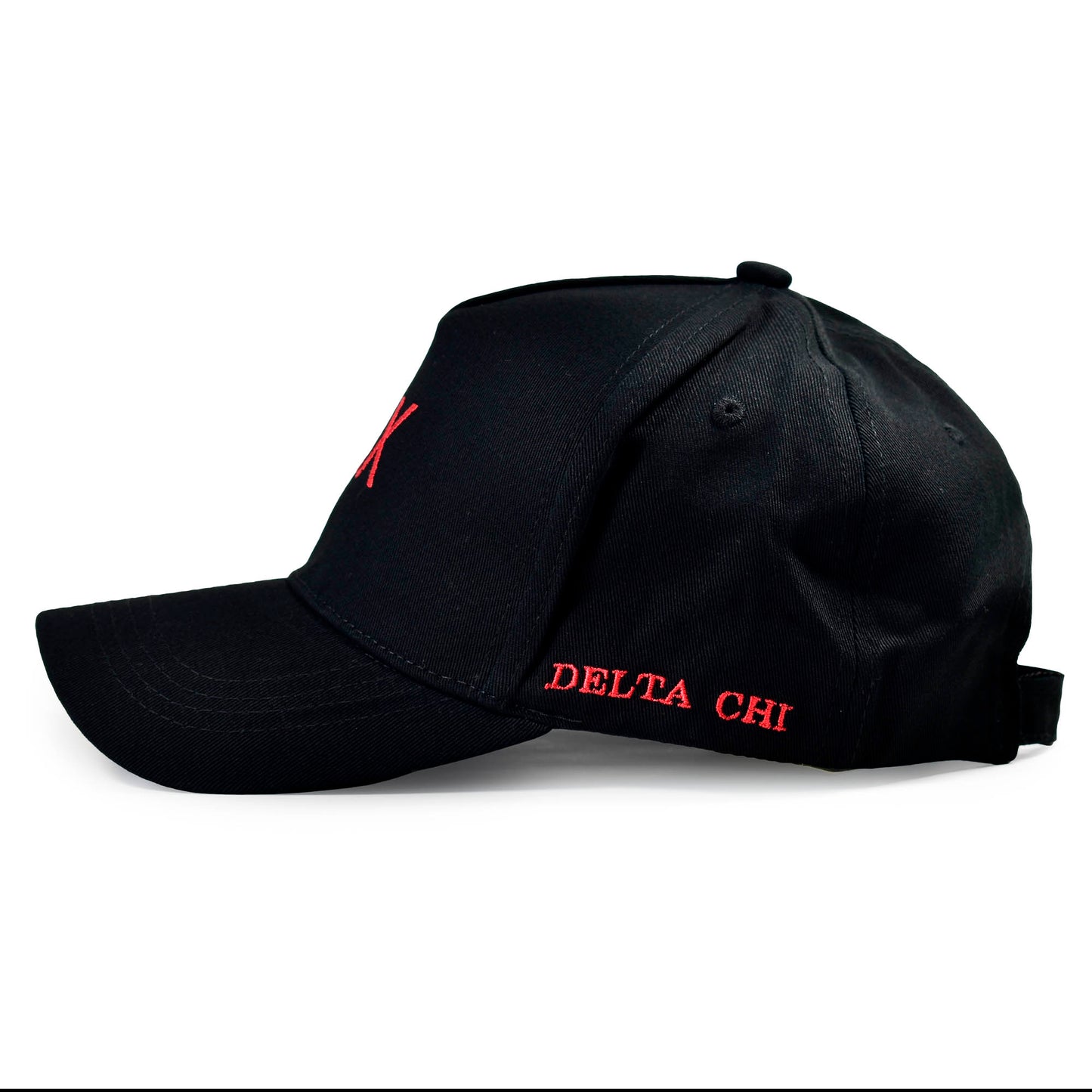 Delta Chi Fraternity Baseball Cap- Brushed Cotton 5-Panel Black Hat
