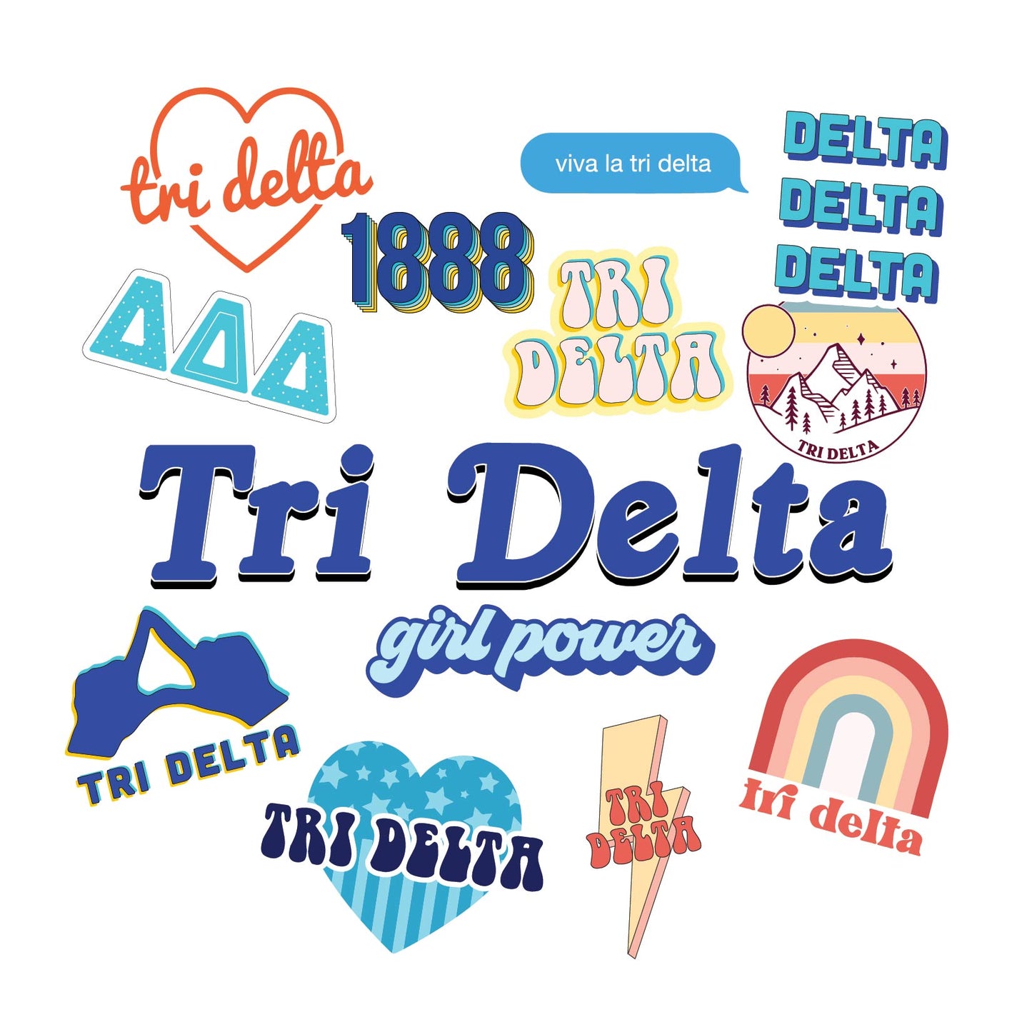 Delta Delta Delta Girl Power Sticker Sheet