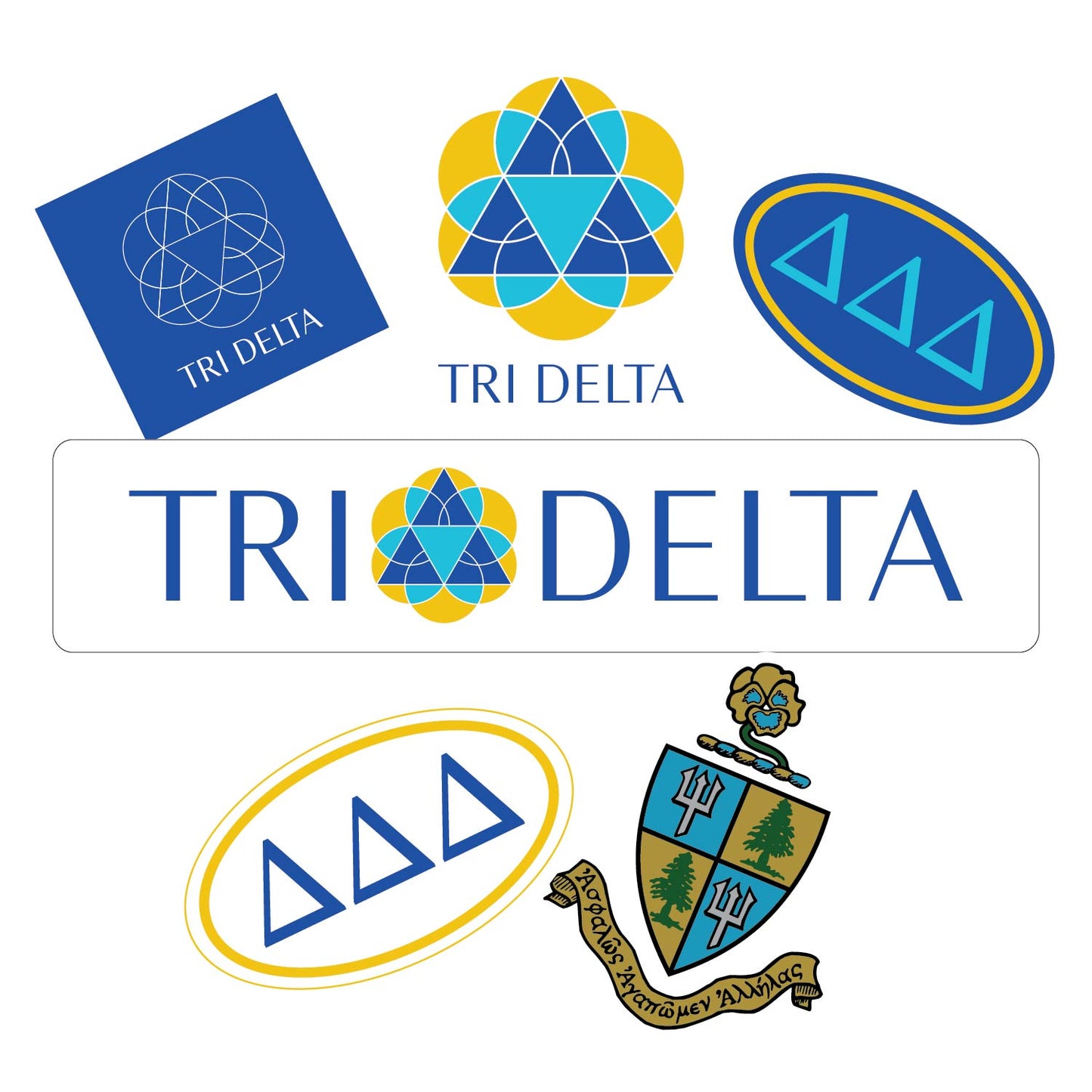 Tri Delta Sorority Sticker Sheet- Brand Focus