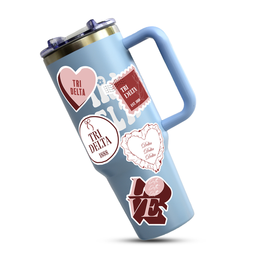 Delta Delta Delta Sticker Sheet- Teddy Bears and Sisterhood Love Theme