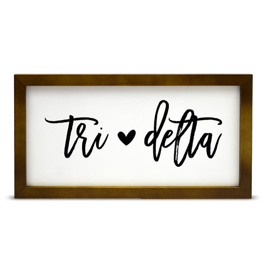 Delta Delta Delta Script Wooden Sign