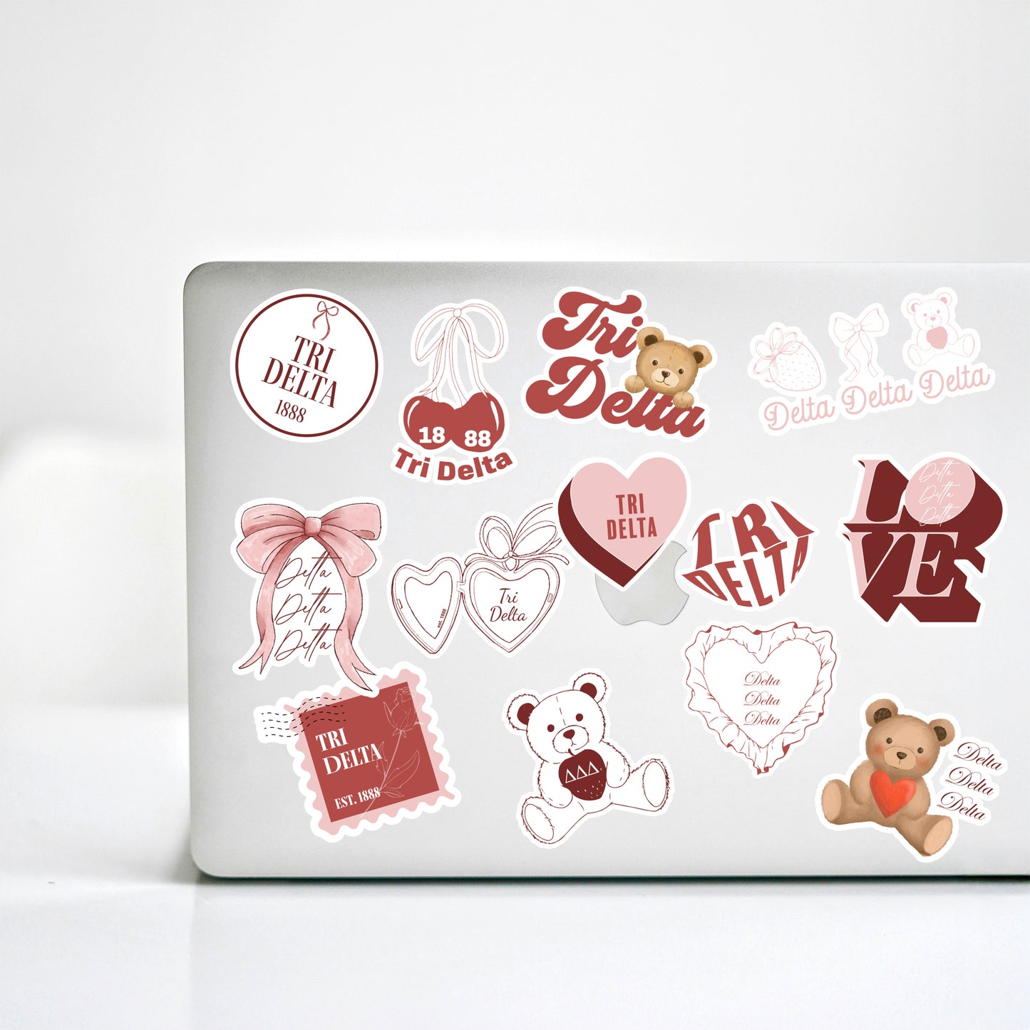 Delta Delta Delta Sticker Sheet- Teddy Bears and Sisterhood Love Theme