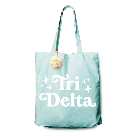 Delta Delta Delta Retro Pom Pom Tote Bag