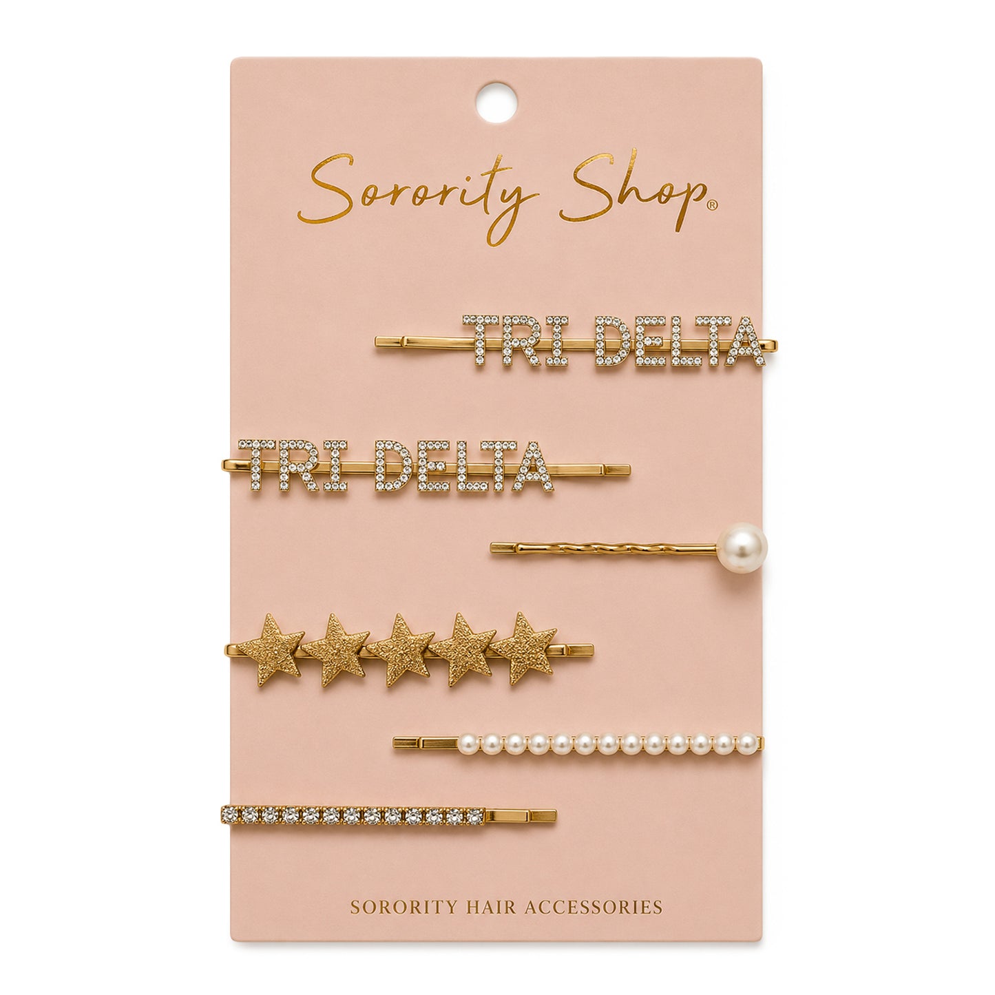 Delta Delta Delta Sorority Hair Clips