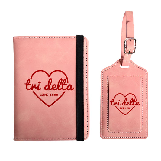 Tri Delta Passport Holder & Luggage Tag Travel Gift Set
