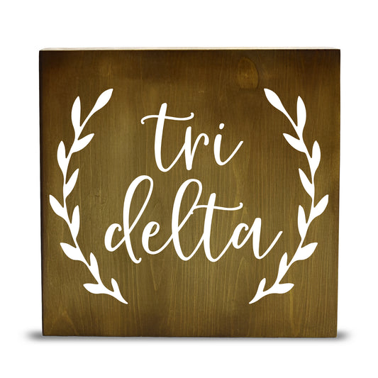 Delta Delta Delta Wooden Wall Art