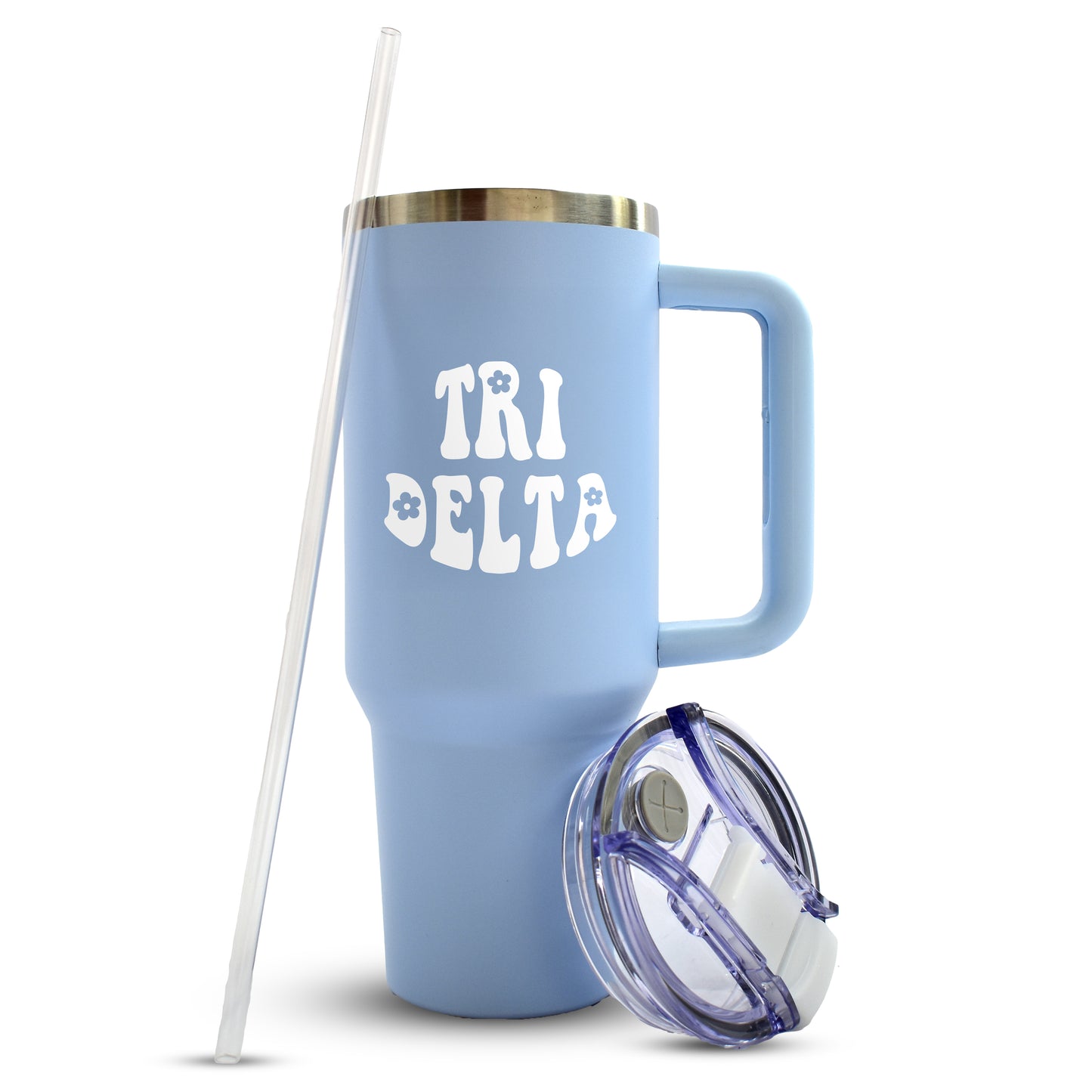 Tri Delta Tumbler - 40oz Stainless Steel with Handle