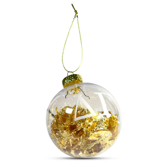 Delta Gamma Ornament - Clear Plastic Ball Ornament with Gold Foil