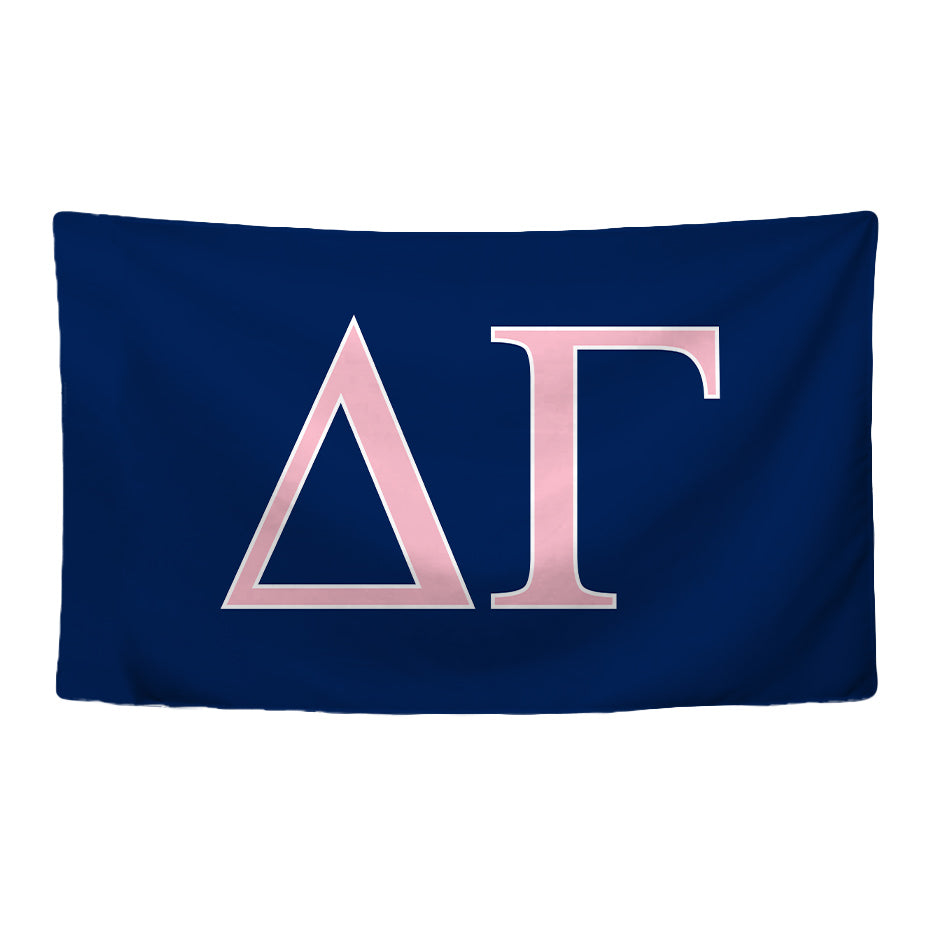 Delta Gamma Sorority Greek Letters Flag, Two-Color Design