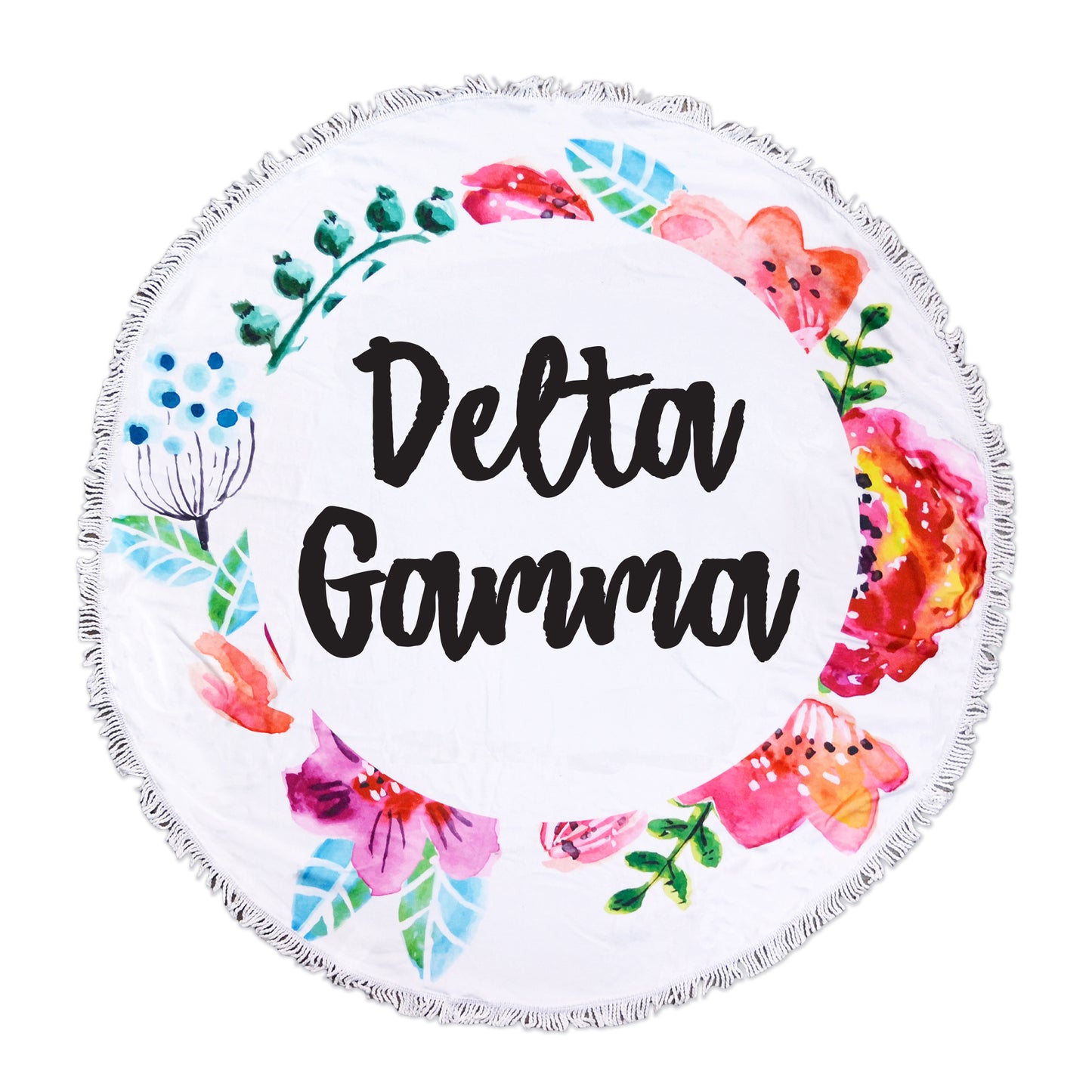 Delta Gamma Floral Fringe Towel Blanket