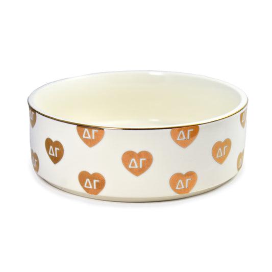 Delta Gamma Pet Bowl- 6" Ceramic Bowl For Dogs and Cats