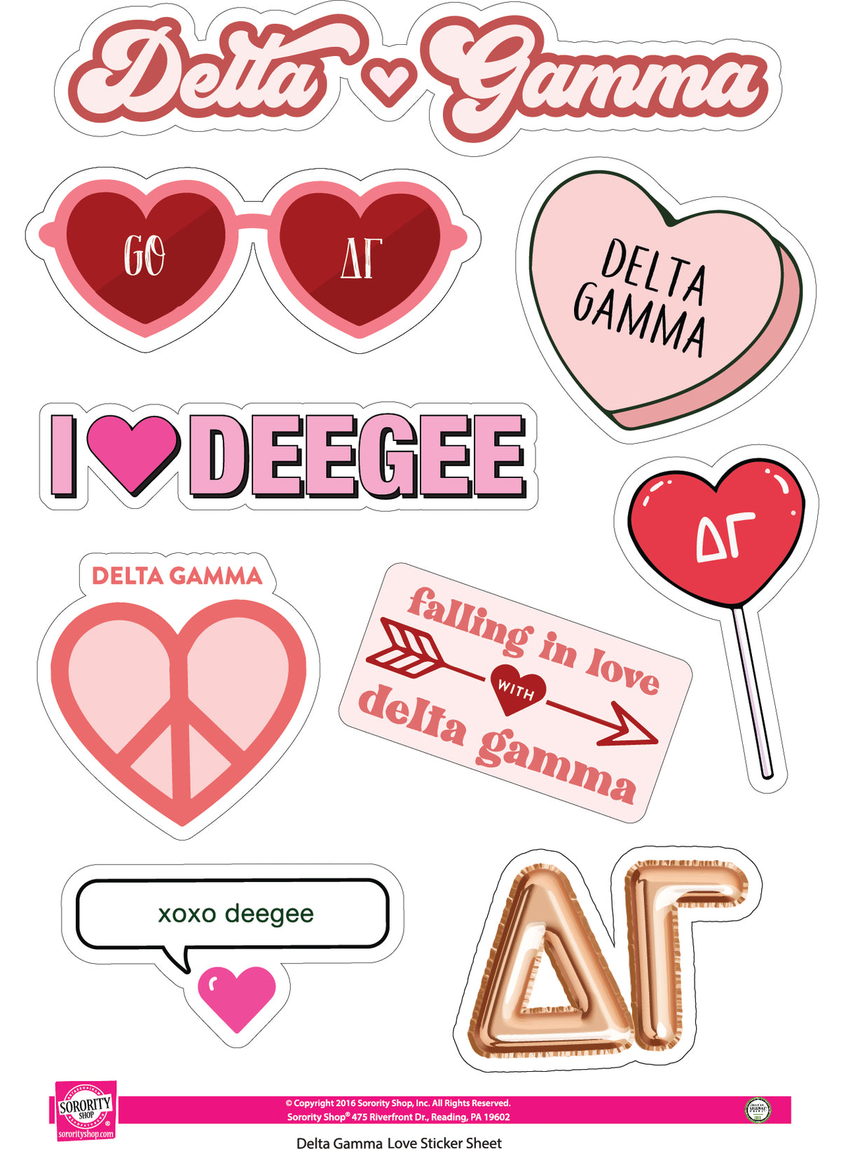 Sorority Shop - Sticker Sheet- Love Theme