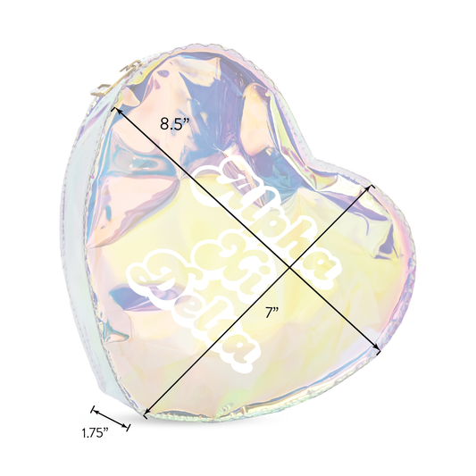 Alpha Chi Omega Heart Shaped Makeup Bag