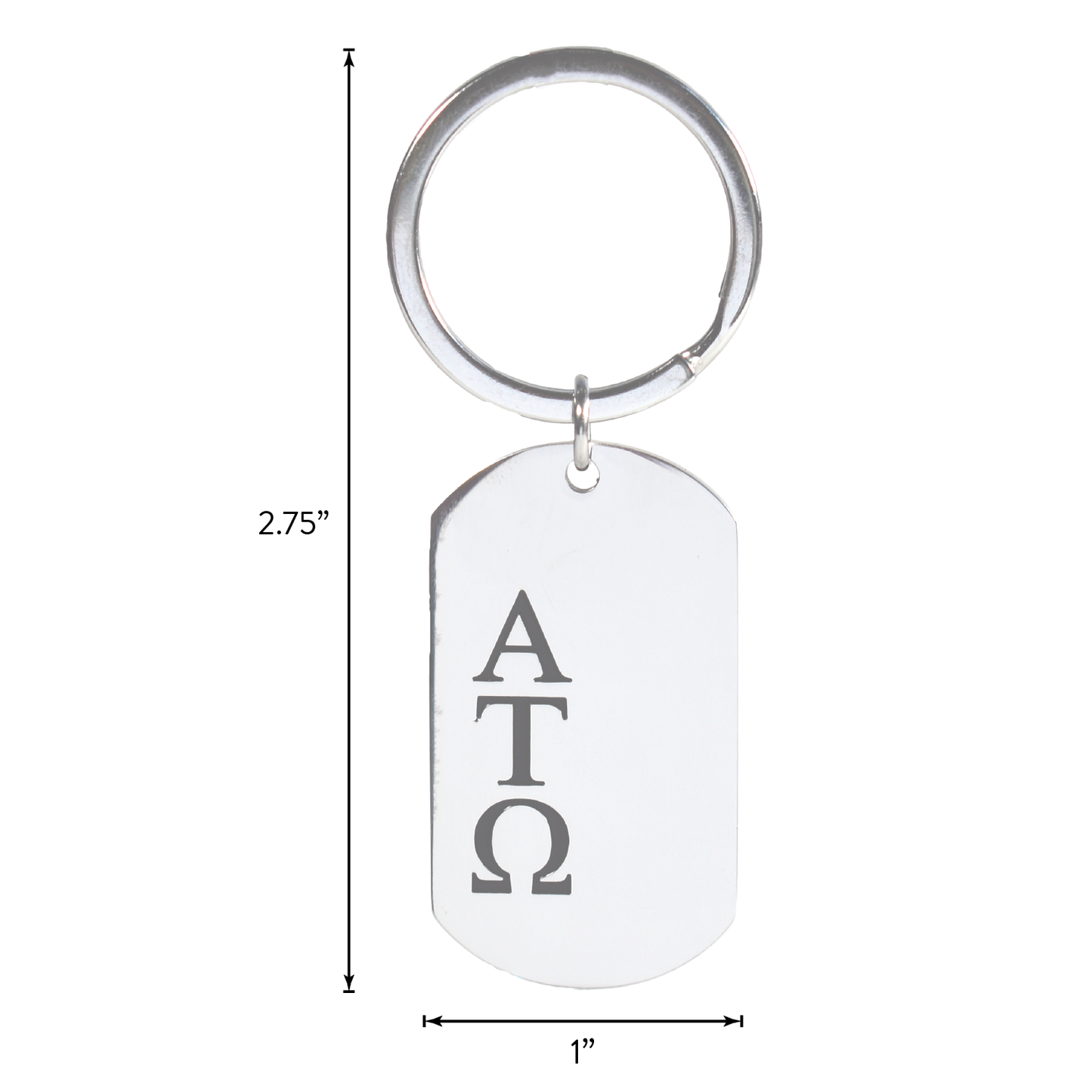 Delta Sigma Phi Fraternity Keychain- Stainless Steel Dog Tag Design