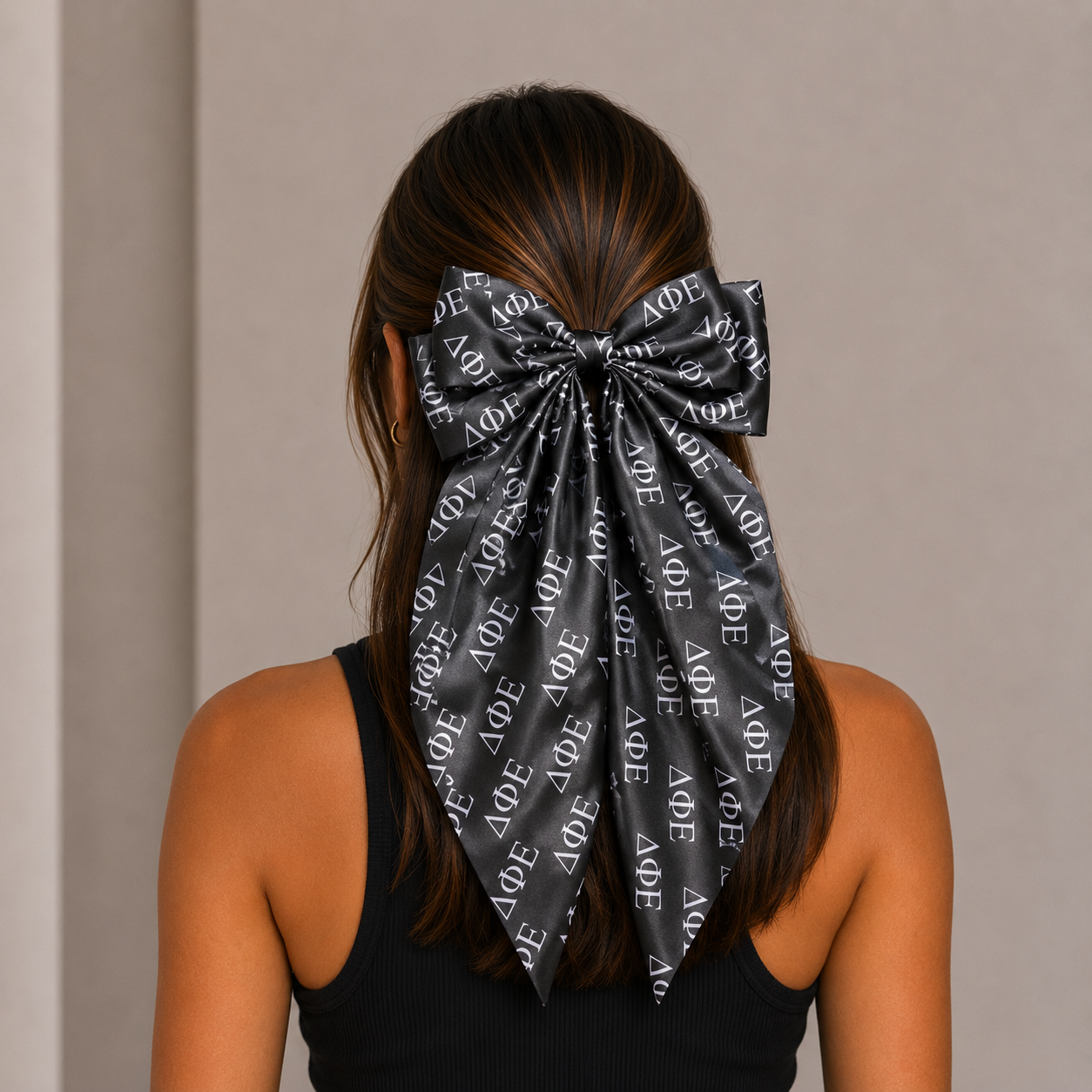 Delta Phi Epsilon Greek Letters Hair Bow
