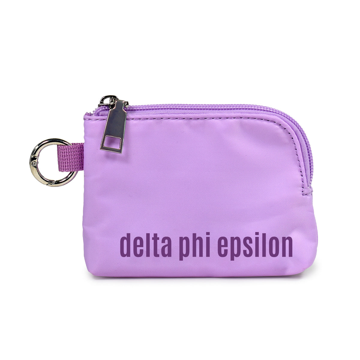 Delta Phi Epsilon Zipper Wallet Pouch with Keyring