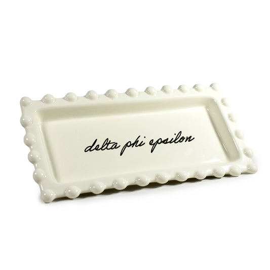 Delta Phi Epsilon Jewelry Dish - Rectangular Cursive Script Sorority Name