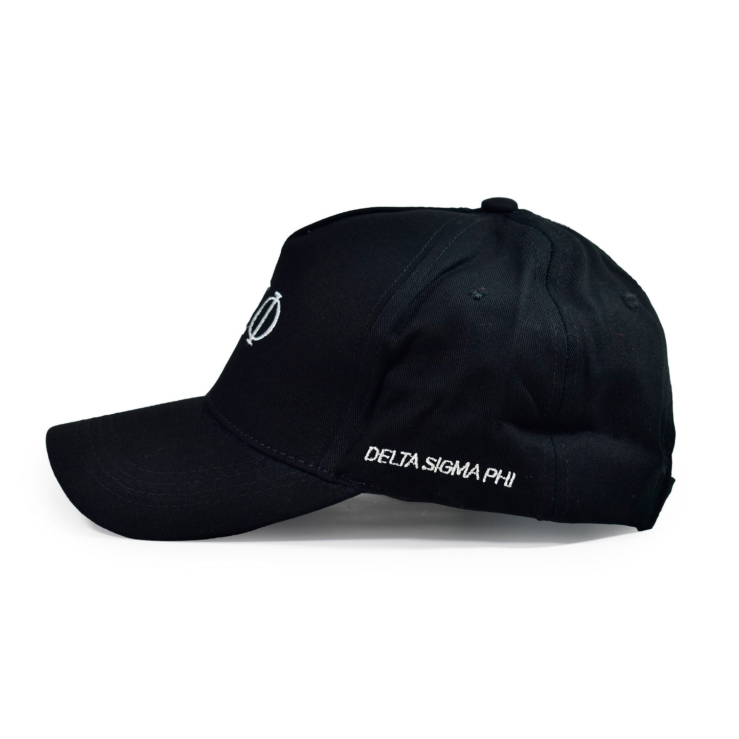 Delta Sigma Phi Fraternity Baseball Cap- Brushed Cotton 5-Panel Black Hat