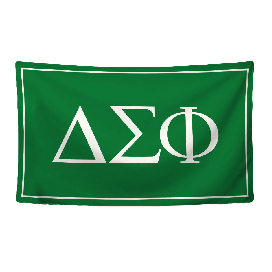 Delta Sigma Phi Fraternity Greek Letters Flag, Two-Color Design