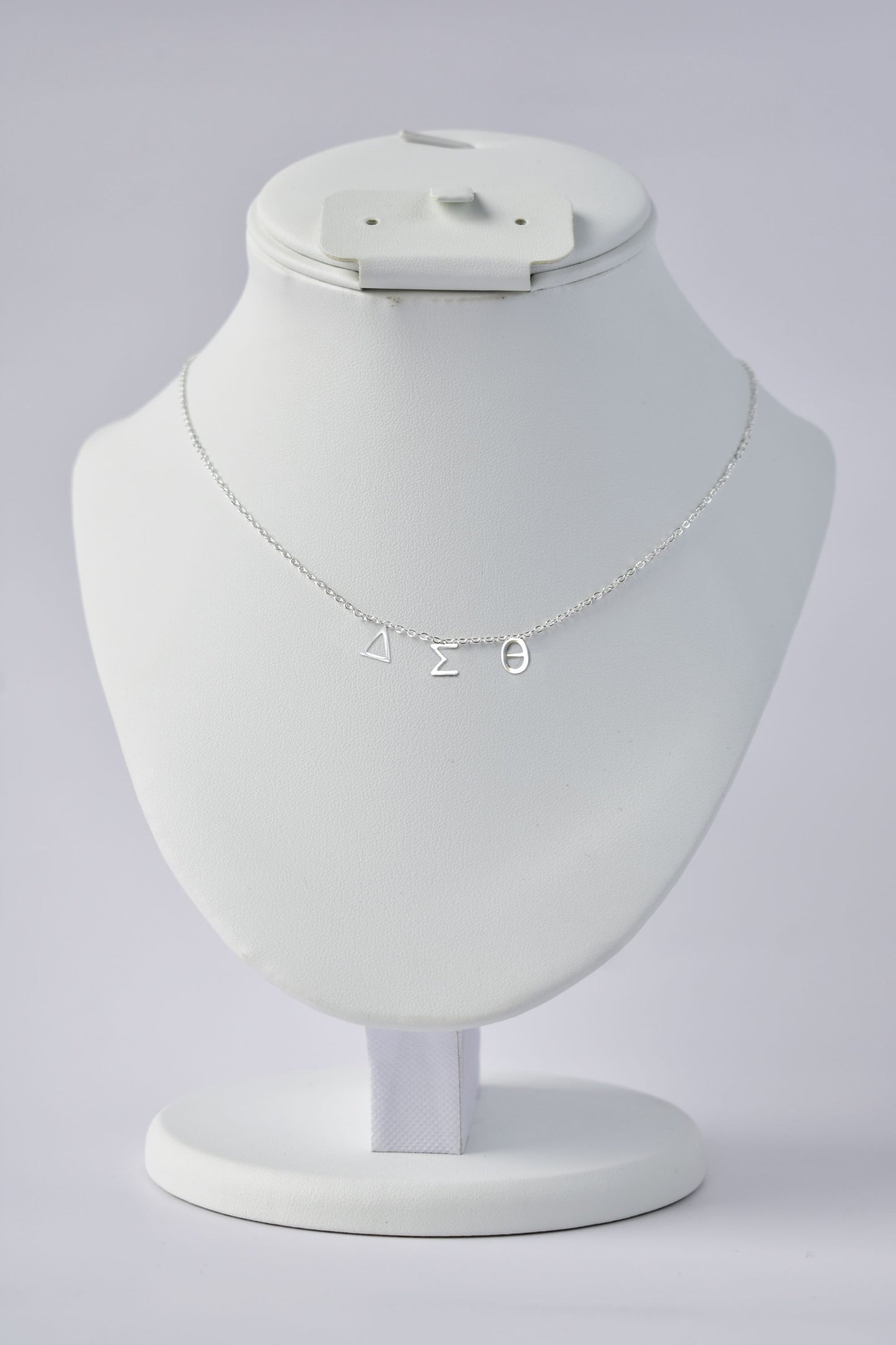 Delta Sigma Theta Silver Greek Letters Necklace