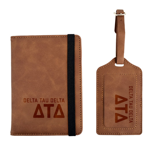 Delta Tau Delta Passport Holder & Luggage Tag Travel Gift Set
