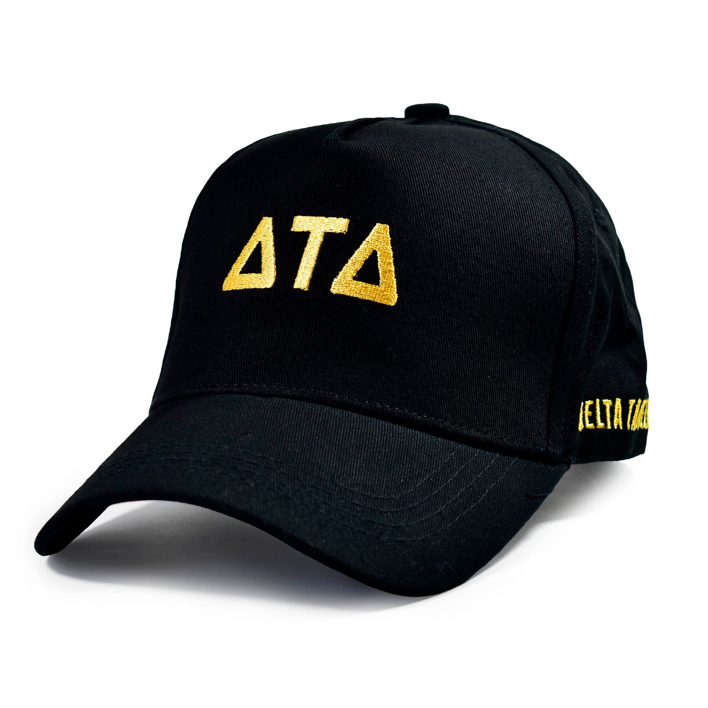 Delta Tau Delta Fraternity Baseball Cap- Brushed Cotton 5-Panel Black Hat
